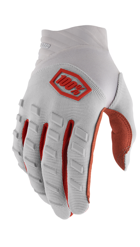 100% Airmatic Gloves - Silver - Large 10000-00042